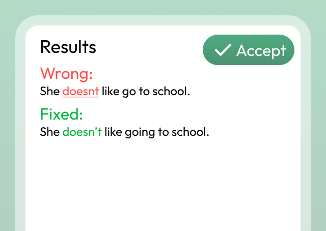 Punctuation checking interface