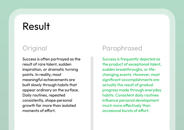 Paraphrase step